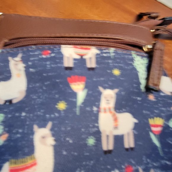 small cute llama purse zippered pocket non smoking home  long adjustable straps - Picture 2 of 7
